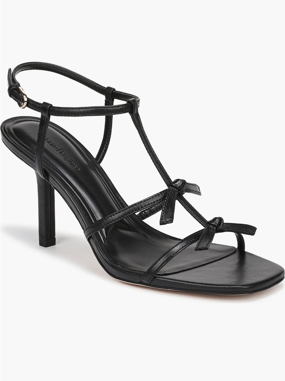 Favorite Daughter Black Knot-T Strap High Heel Sandal